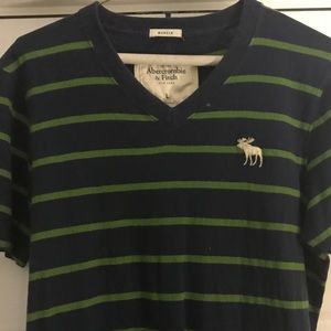 Abercrombie and Fitch T-Shirt Large Green and Blue